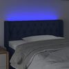 vidaXL Tăblie de pat cu LED, albastru, 103x16x78/88 cm, textil
