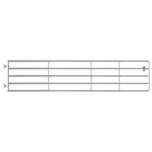 vidaXL Poartă de c&acirc;mp cu 5 bare, argintiu, (150-400) x 90 cm, oțel