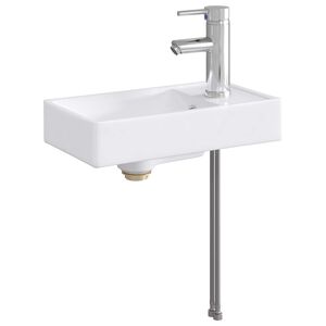 vidaXL Chiuvetă de baie cu robinet și scurgere Crom
