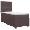 vidaXL Pat boxspring cu saltea Maro &icirc;nchis 100 x 200 cm Țesătură
