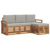 vidaXL Set de canapele de exterior 4 pcs Gri natural și deschis