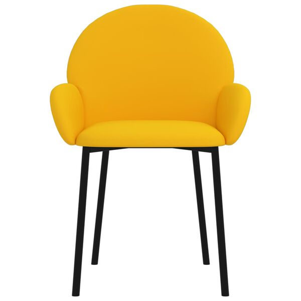 vidaXL Scaune de bucătărie, 2 buc., galben, catifea