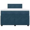 vidaXL Pat box spring cu saltea, albastru, 120x190 cm, catifea