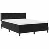 vidaXL Pat cu arcuri cu saltea cu headboard Negru 190 x 140 cm Catifea