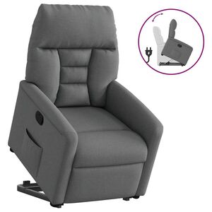 vidaXL Fotoliu rabatabil cu ridicare pe verticală, gri &icirc;nchis, textil