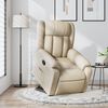 vidaXL Fotoliu rabatabil cu ridicare pe verticală, crem, textil
