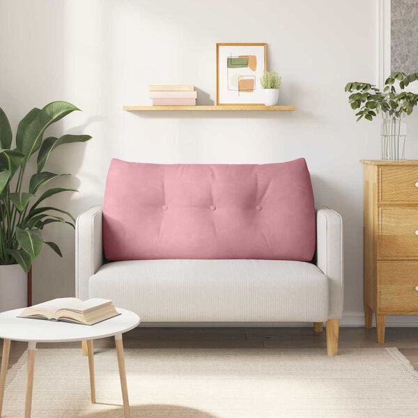 vidaXL Perna pentru spate Roz 120 x 24 x 50 cm Catifea
