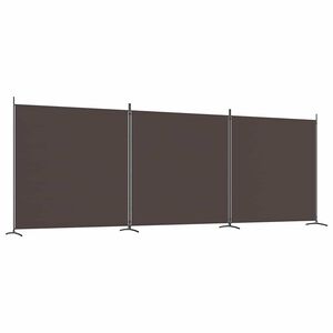 vidaXL Paravan de cameră cu 3 panouri, maro, 525x180 cm, textil