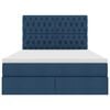 vidaXL Pat cu saltea și LED cu saltea albastru 140 x 200 cm Poliester