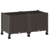 vidaXL Ghiveci de grădină cu roți Maro 80 x 40 x 44 cm PP