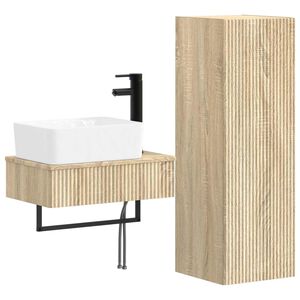 vidaXL Set de mobilier pentru baie 2 buc. Stejar Sonoma
