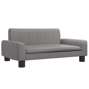 vidaXL Pat de c&acirc;ini, gri, 70x45x30 cm, piele ecologică