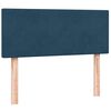 vidaXL Pat box spring cu saltea, albastru &icirc;nchis, 120x210 cm, catifea