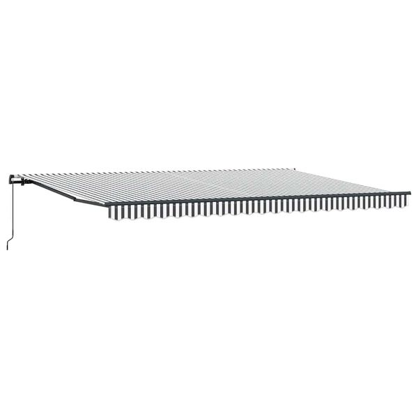 vidaXL Copertină retractabilă manual, antracit/alb, 500x300 cm