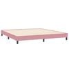 vidaXL Pat box spring cu saltea, roz, 200x210 cm, catifea
