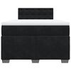 vidaXL Pat box spring cu saltea, negru, 120x190 cm, catifea