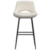 vidaXL Scaune de bar, 2 buc., crem, catifea