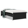 vidaXL Cadru de pat, negru, 90x190 cm, lemn prelucrat și metal