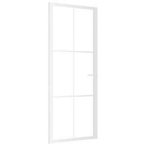 vidaXL Ușă de interior, 83x201,5 cm, alb, sticlă ESG și aluminiu