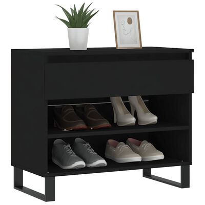 vidaXL Pantofar, negru, 70x36x60 cm, lemn prelucrat