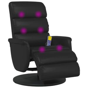 vidaXL Scaun reclinabil cu masaj Negru 71 x 98 x 106 cm