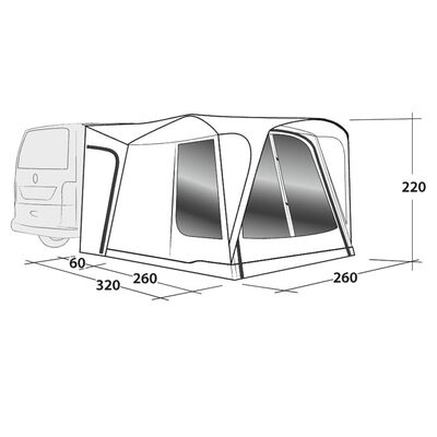 441802 Outwell Drive-away Campervan Awning "Milestone Shade"