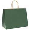 vidaXL Pungi de h&acirc;rtie 50 buc cu m&acirc;nere verde 32x17x25 cm