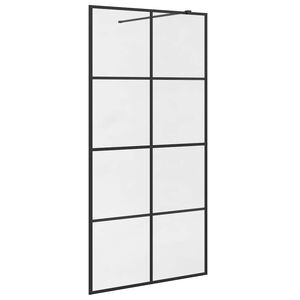 vidaXL Paravan duș walk-in, negru, 100x195 cm, sticlă ESG transparentă