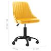 vidaXL Scaun de bucătărie pivotant, galben, catifea