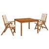 vidaXL Set de dining pentru grădină, 3 piese natural
