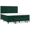 vidaXL Pat box spring cu saltea, verde &icirc;nchis, 160x200 cm, catifea