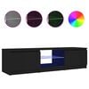 vidaXL Comodă TV cu lumini LED, negru, 140x40x36 cm