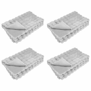 vidaXL Pătură antiderapantă din sintetică de iepure Olite 4 buc. Gri