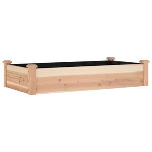 vidaXL Strat de grădină &icirc;nălțat cu căptușeală, 120x60x25 cm, lemn brad