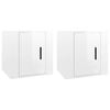 vidaXL Dulapuri TV montate perete 2 buc. alb extralucios 40x34,5x40 cm