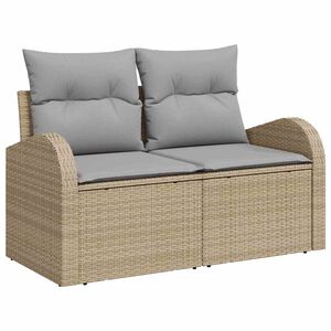 vidaXL Canapea de grădină cu pernă Bej 124 x 62 x 69cm poliratan