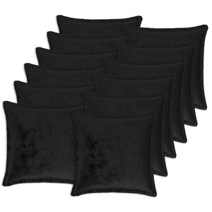 vidaXL Pernă cu pernă HOUTEN 12 buc. Negru Flanelă