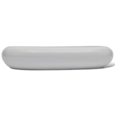 vidaXL Chiuvetă ovală, alb, 63 x 42 cm, ceramică de lux