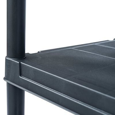 vidaXL Raft de depozitare, negru, 80 x 40 x 138 cm, plastic, 200 kg