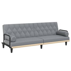 vidaXL Canapea extensibilă cu cotiere, gri deschis, textil