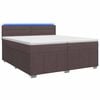 vidaXL Pat boxspring cu saltea Maro &icirc;nchis 200 x 200 cm Țesătură
