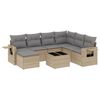 vidaXL Set canapele de grădină, 8 piese, cu perne, bej, poliratan