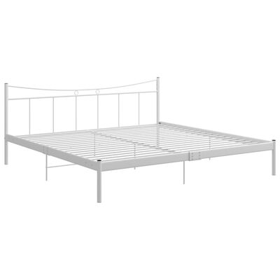 vidaXL Cadru de pat, alb, 200x200 cm, metal