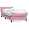 vidaXL Pat box spring cu saltea, roz, 80x220 cm, catifea