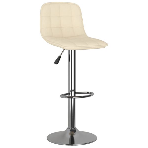 vidaXL Scaune de bar, 2 buc., crem, material textil