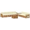 vidaXL Set de canapele de exterior cu pernă 8 pcs Natural și Crem