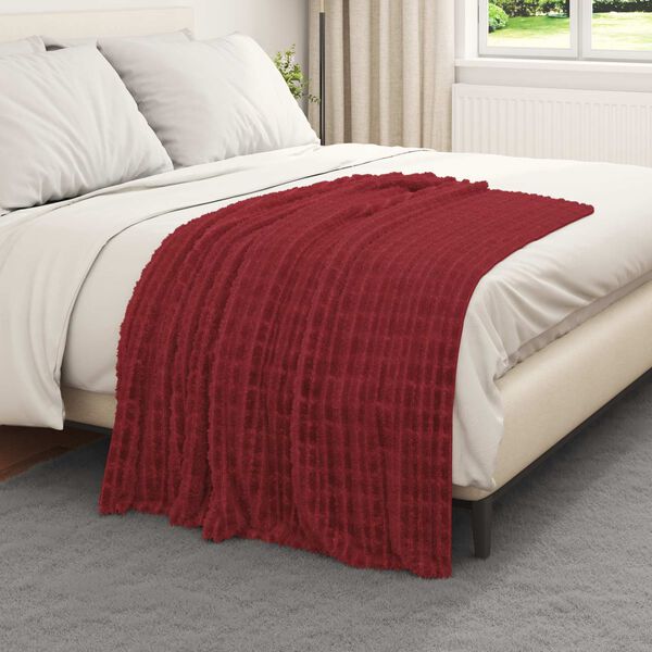 vidaXL Pături de aruncat 6 pcs Roșu Bordeaux 150 x 130 cm Molton