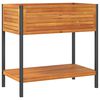 vidaXL Jardinieră de grădină cu raft 80x45x80cm lemn masiv acacia/oțel
