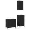 vidaXL Set de mobilier pentru baie cu sertar 3 pcs Negru Lemn compozit