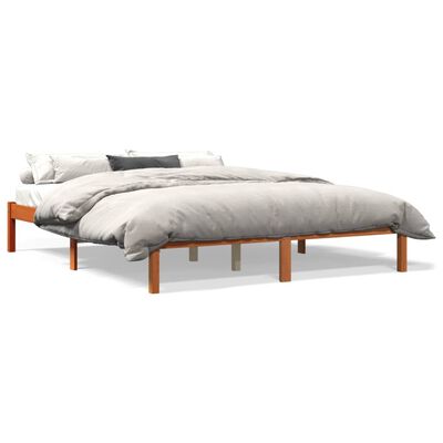 vidaXL Cadru de pat, maro ceruit, 150x200 cm, lemn masiv de pin
